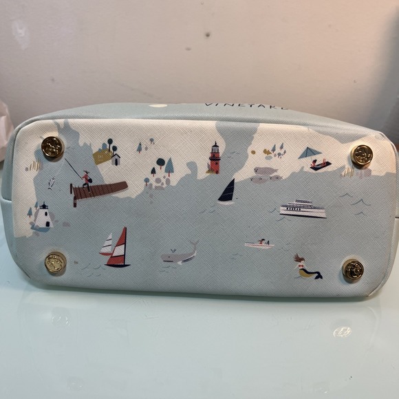 Spartina 449 Map Print Tote Cape Cod Long Island Coastal Nautical Purse - Picture 10 of 16